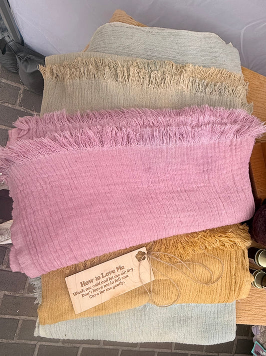 Naturally Dyed Organic Muslin Blankets