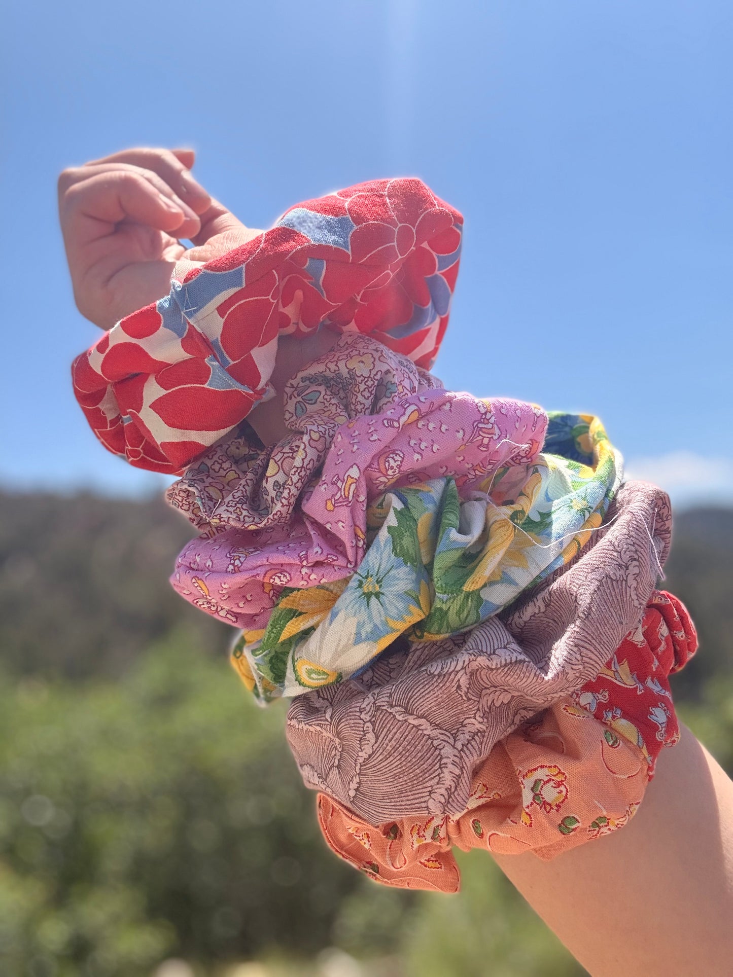 Homestead Scrunchies (Vintage + Salvaged Fabrics)