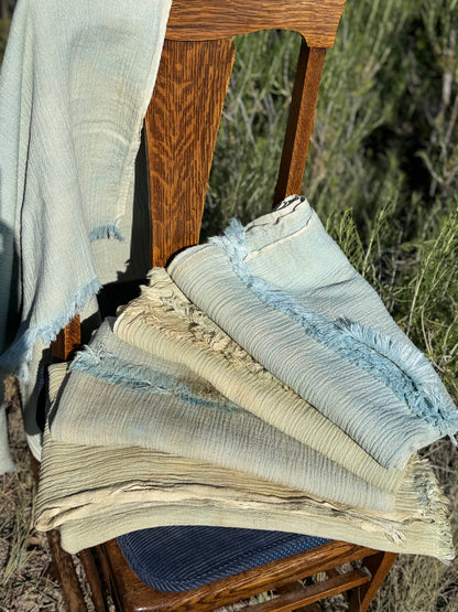 Naturally Dyed Organic Muslin Blankets